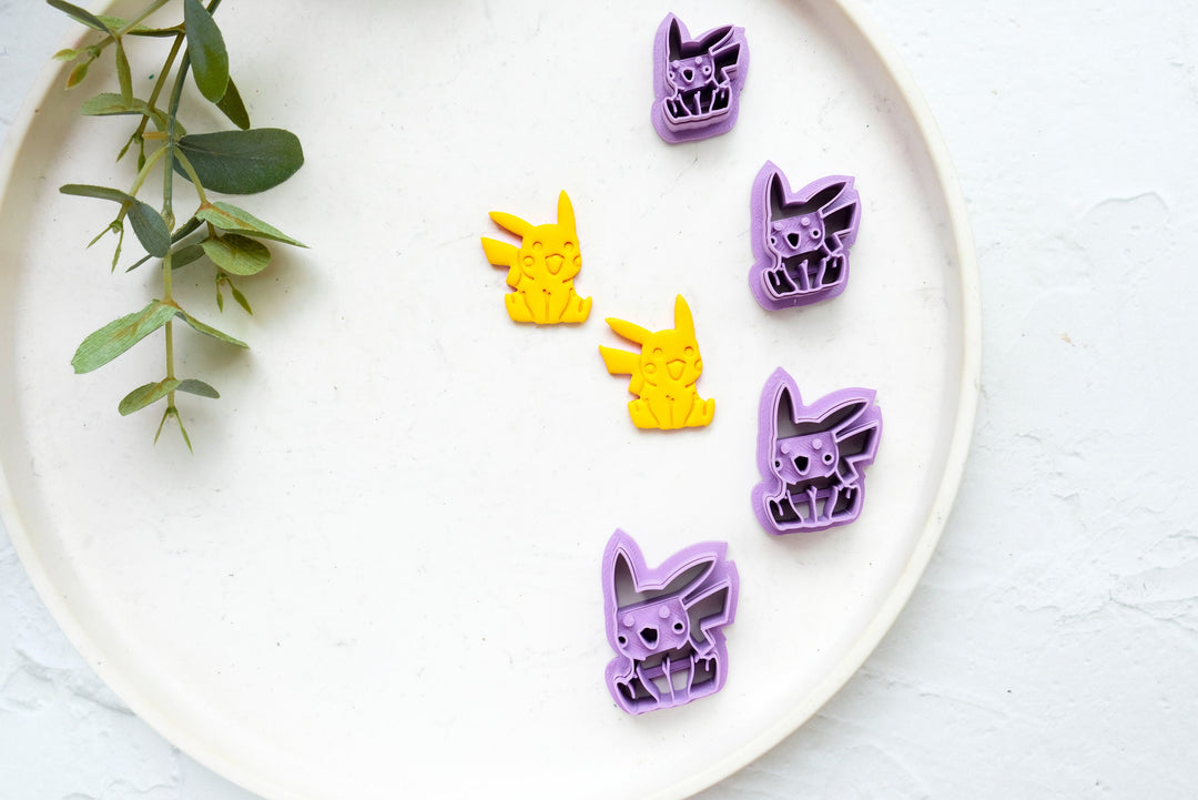 Pikachu Polymer Clay Cutter, Pokemon Polymer Clay Cutter, Pokemon clay earring, Earring clay cutter, Dough cutter, Cat sugar cookie cutter