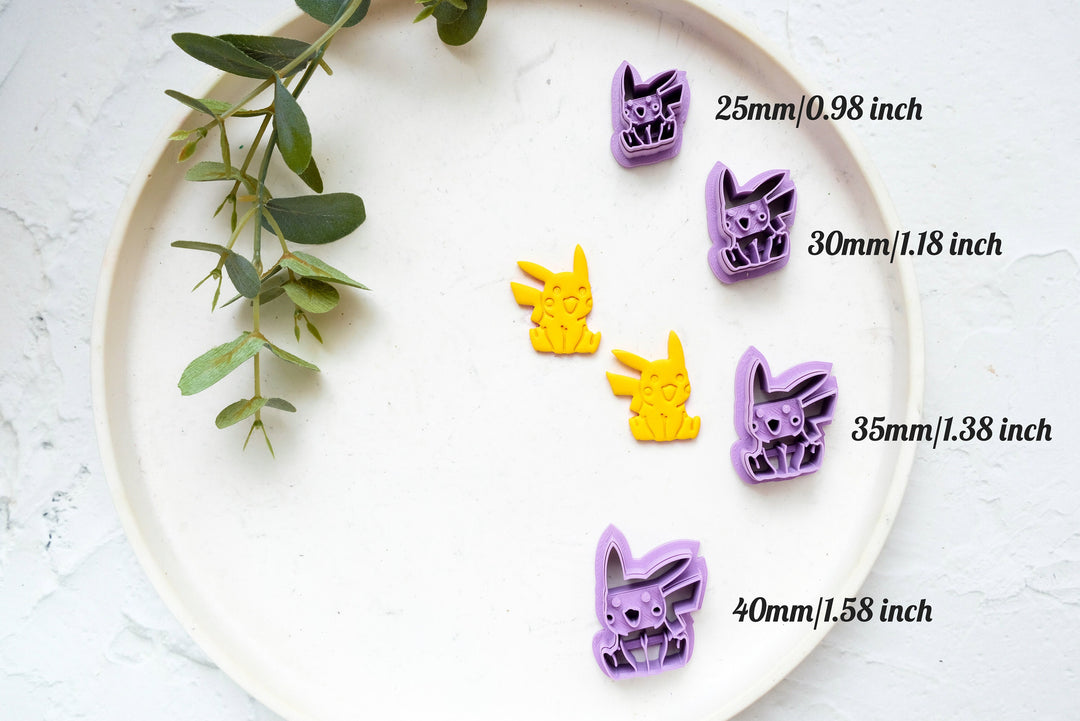 Pikachu Polymer Clay Cutter, Pokemon Polymer Clay Cutter, Pokemon clay earring, Earring clay cutter, Dough cutter, Cat sugar cookie cutter