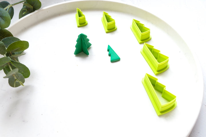 Christmas Tree Clay Cutter, Christmas Tree 3 D Making Cutter, Clay Earrings, Christmas earrings, Scallop Christmas tree clay cutter