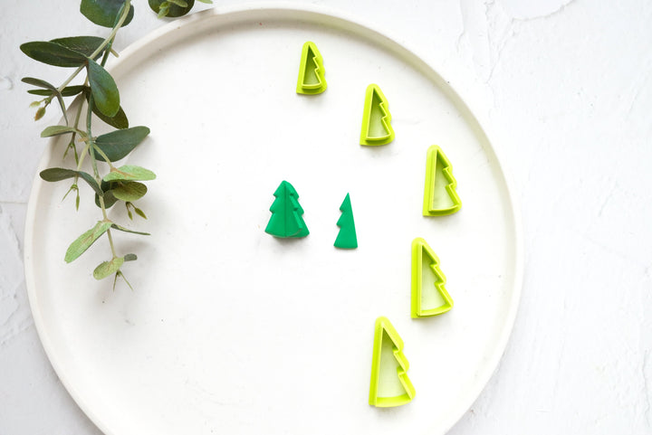 Christmas Tree Clay Cutter, Christmas Tree 3 D Making Cutter, Clay Earrings, Christmas earrings, Scallop Christmas tree clay cutter