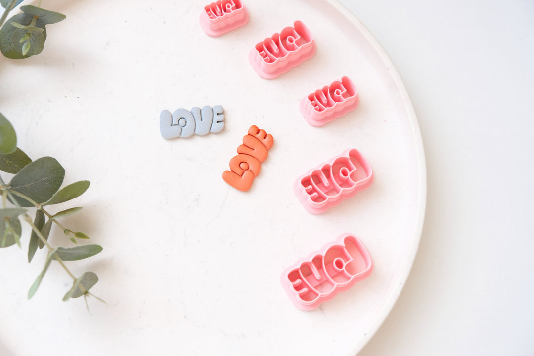 Love Polymer Clay Cutter, Valentine Love Text Polymer Clay Cutter, Valentine Cutter, Love Earring, Earring making tool, Clay tool