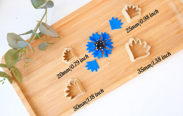 CornFlower Polymer Clay Cutters, Blue Flower cutter, Flower cutter, Cornflower earring making set, Clay flower cutter set