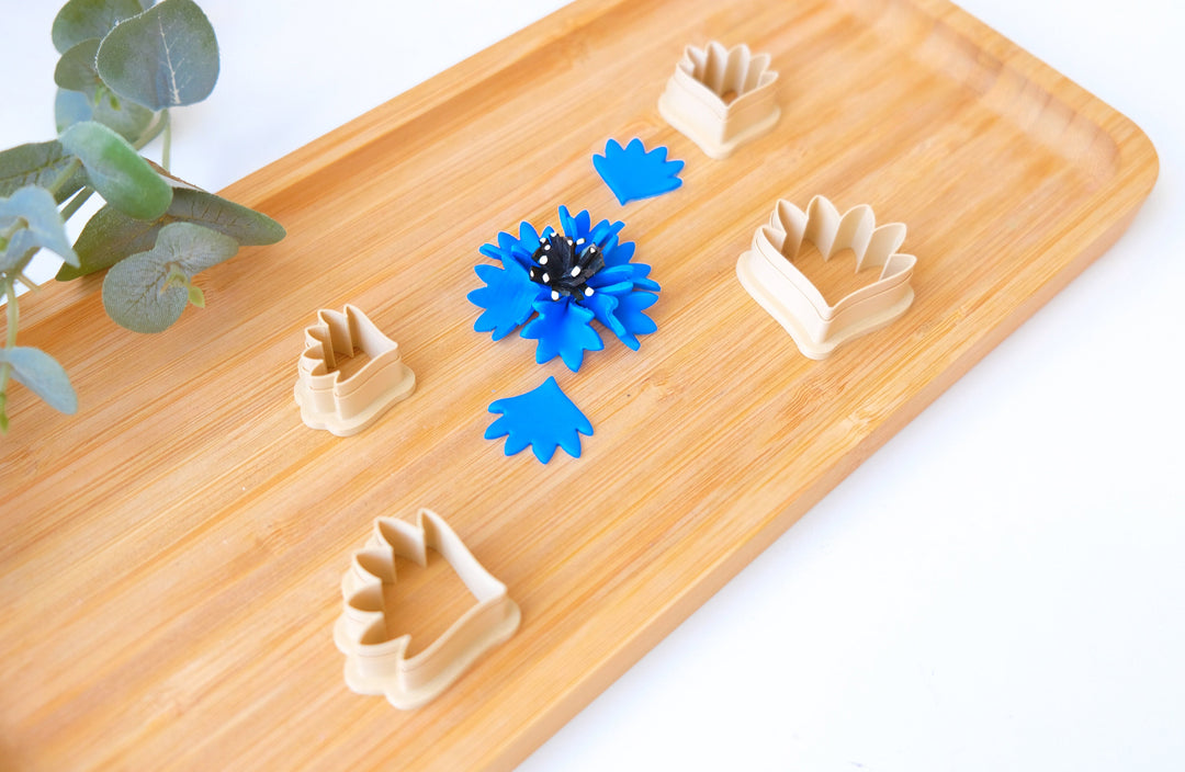 CornFlower Polymer Clay Cutters, Blue Flower cutter, Flower cutter, Cornflower earring making set, Clay flower cutter set