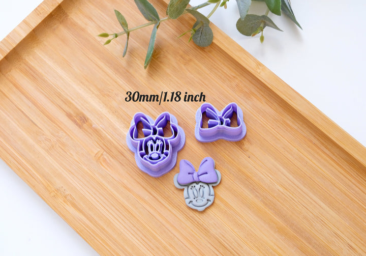 Mouse Girl clay cutter set (2pc), Disney earring cutter, Mouse clay cutter, Summer Clay Cutters, Mouse Girl earring, Polymer clay cutter set