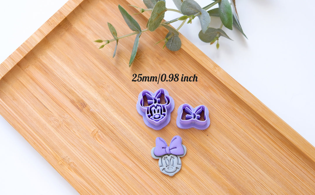 Mouse Girl clay cutter set (2pc), Disney earring cutter, Mouse clay cutter, Summer Clay Cutters, Mouse Girl earring, Polymer clay cutter set