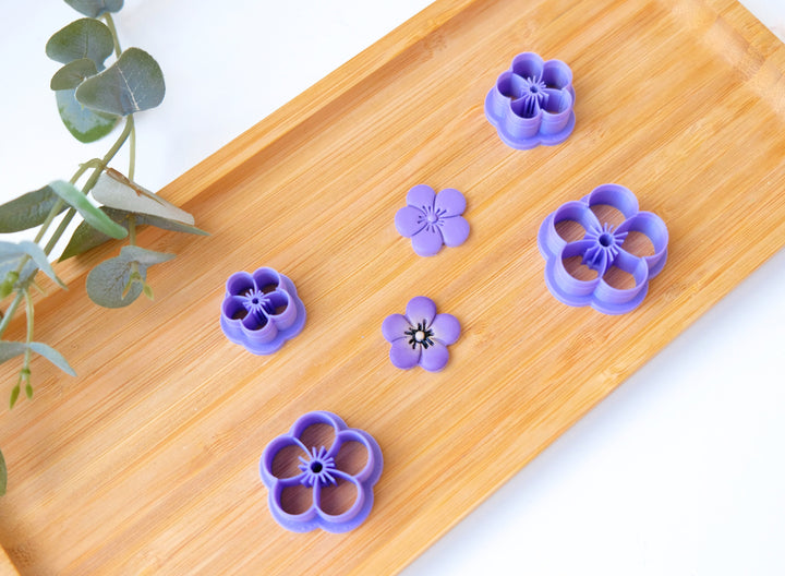 Violet Flower Polymer Clay Cutters, Blue Flower cutter, Daisy Flower cutter, Flower earring making set, Clay flower cutter set