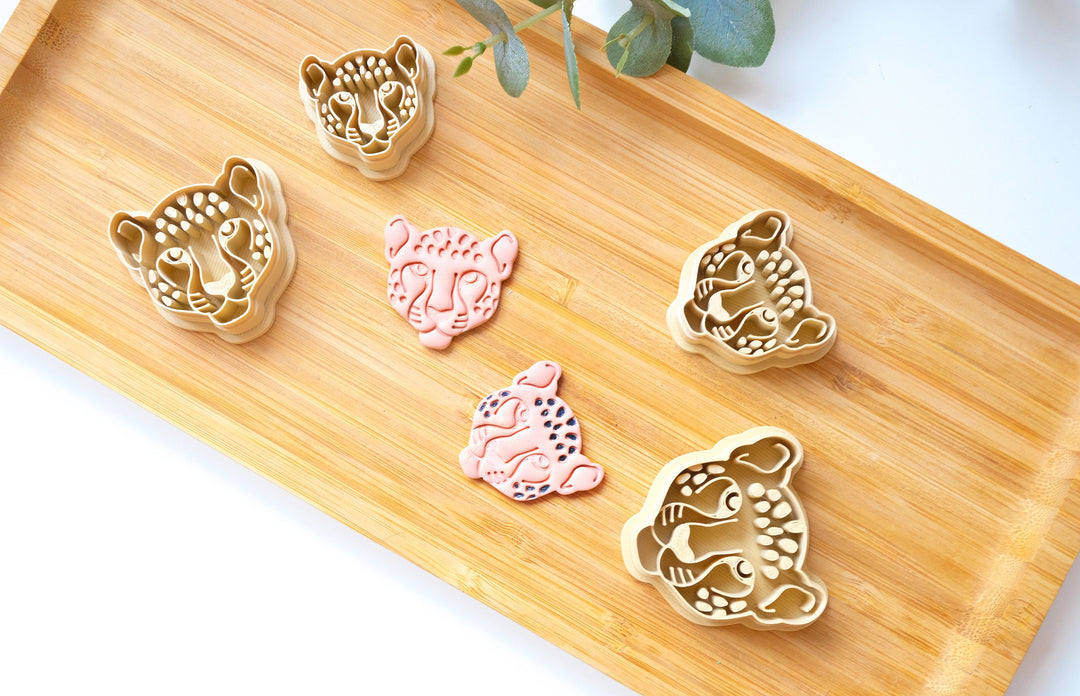 Cheetah Polymer Clay Cutter, Safari Polymer Clay Cutter, Polymer clay earring cutter, Africa Clay Cutter, Zebra stamp, Cookie cutter