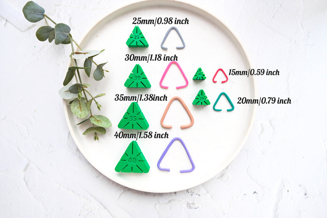 Triangle Hoop earring guide, Polymer Clay hoop measuring guide, Hoop guide, Polymer clay tool, Earring making tool, Clay stamp