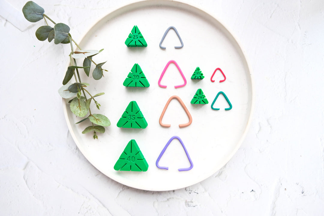 Triangle Hoop earring guide, Polymer Clay hoop measuring guide, Hoop guide, Polymer clay tool, Earring making tool, Clay stamp