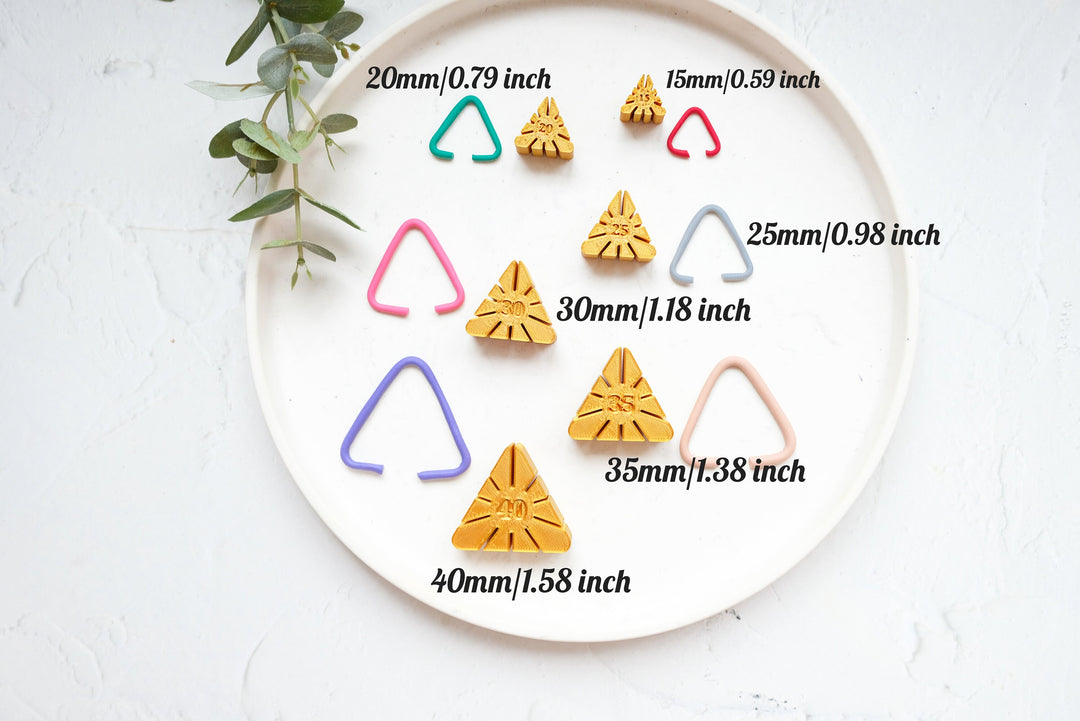 Triangle Hoop earring guide, Polymer Clay hoop measuring guide, Hoop guide, Polymer clay tool, Earring making tool, Clay stamp