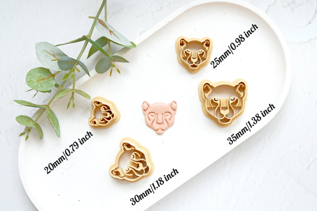 Lion Polymer Clay Cutter, Safari Polymer Clay Cutter, Puma Polymer clay earring cutter, Africa Clay Cutter, Zebra stamp, Cookie cutter