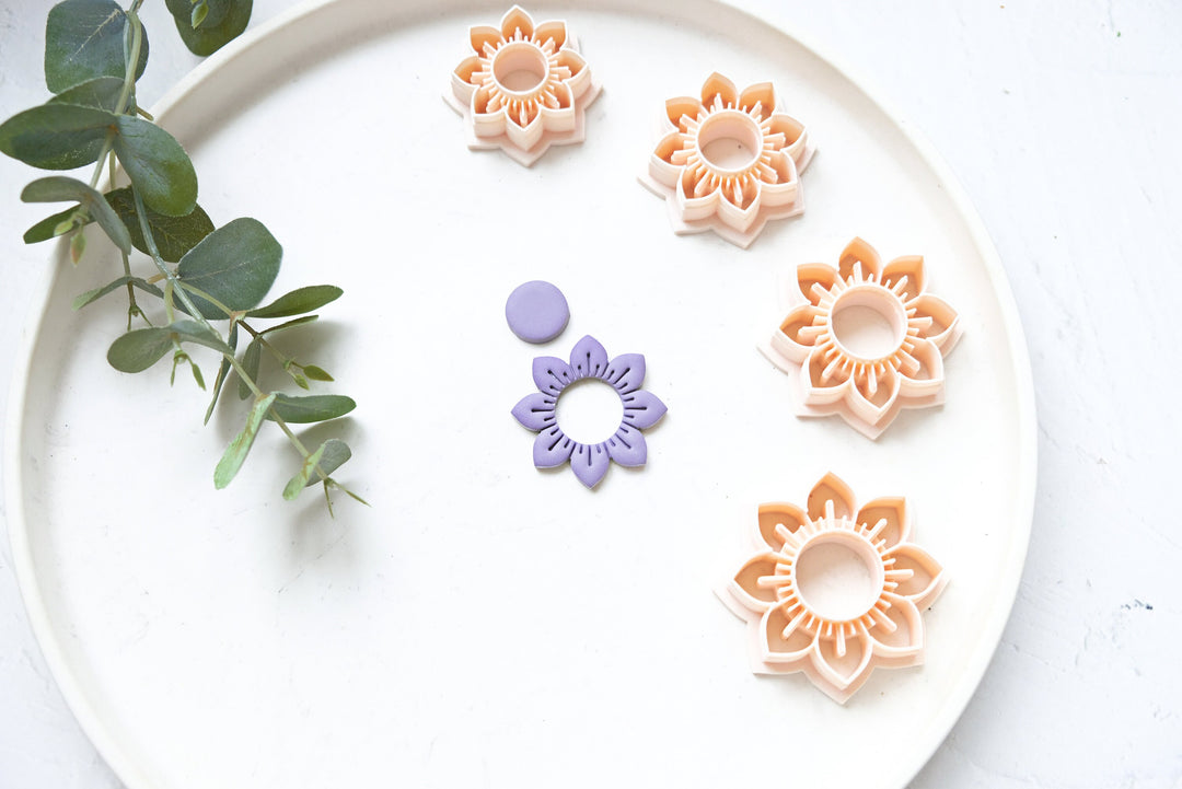 Flower Clay Cutter, Daisy Flower Clay earring Cutter, Sunflower cutter, Polymer clay jewellery cutter, Earring making tool, Clay tool