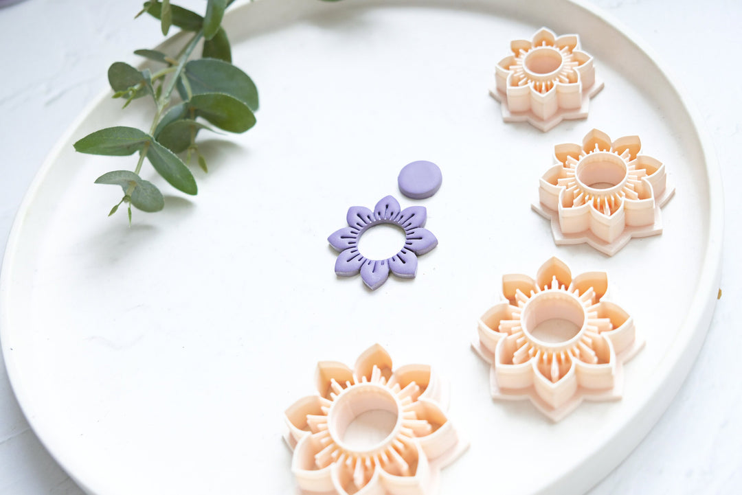 Flower Clay Cutter, Daisy Flower Clay earring Cutter, Sunflower cutter, Polymer clay jewellery cutter, Earring making tool, Clay tool