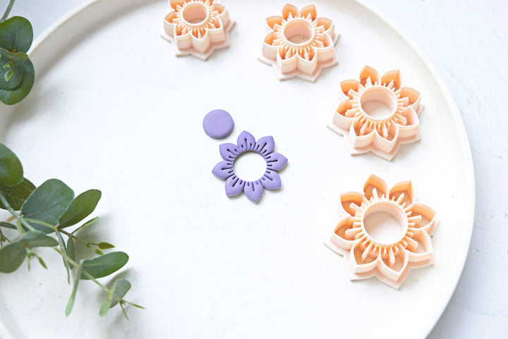 Flower Clay Cutter, Daisy Flower Clay earring Cutter, Sunflower cutter, Polymer clay jewellery cutter, Earring making tool, Clay tool