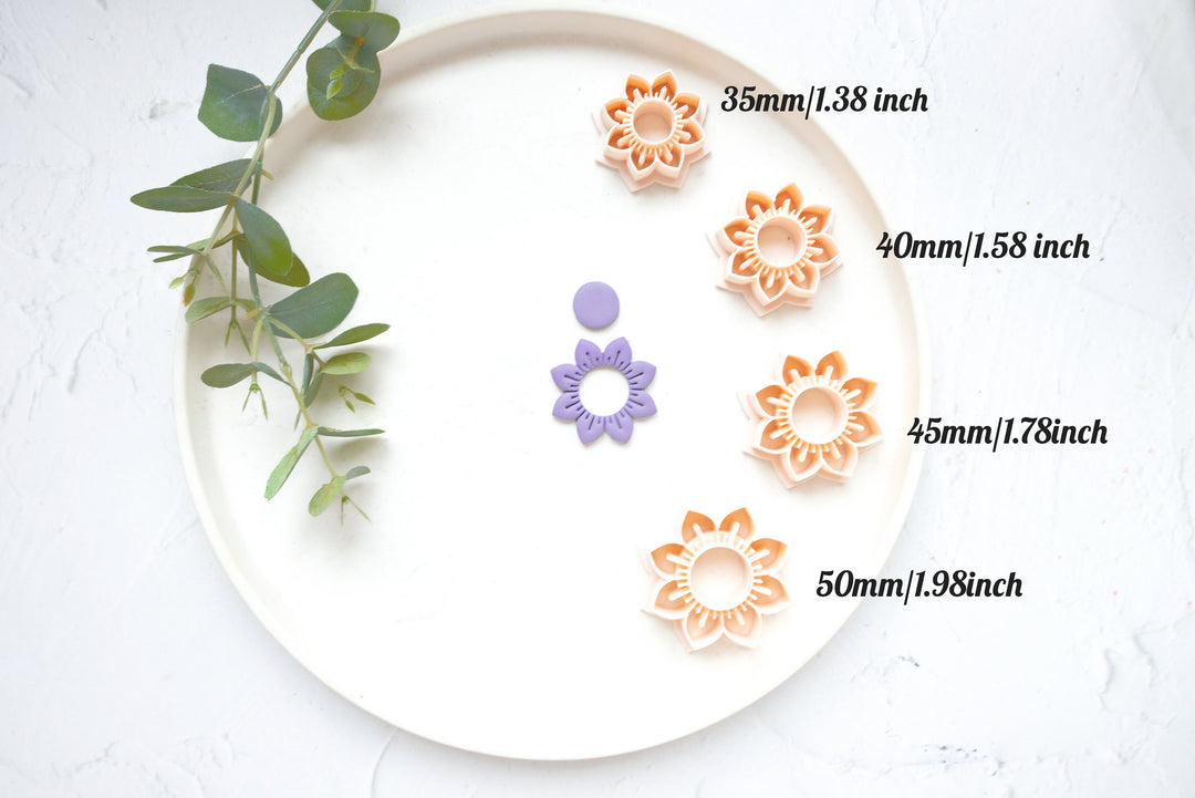 Flower Clay Cutter, Daisy Flower Clay earring Cutter, Sunflower cutter, Polymer clay jewellery cutter, Earring making tool, Clay tool