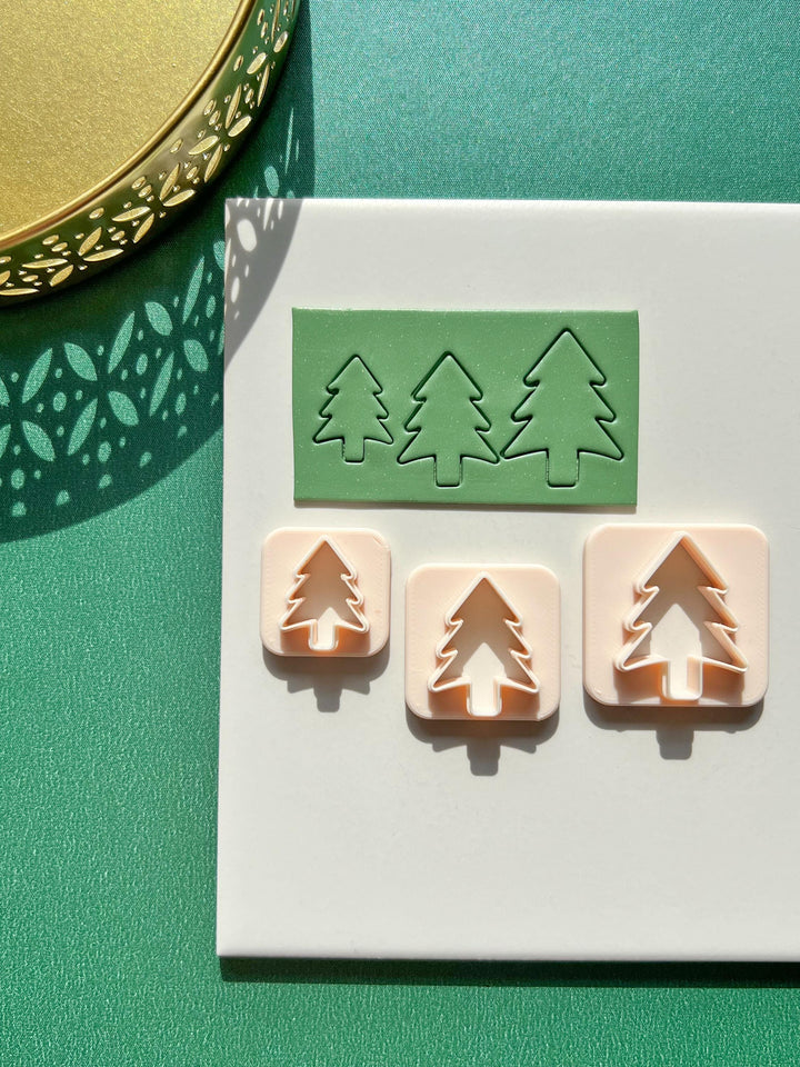 Christmas Tree clay cutter, Christmas clay earrings cutter, Christmas earrings, Scallop Christmas tree clay cutter