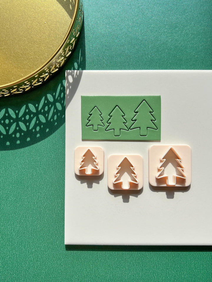 Christmas Tree clay cutter, Christmas clay earrings cutter, Christmas earrings, Scallop Christmas tree clay cutter