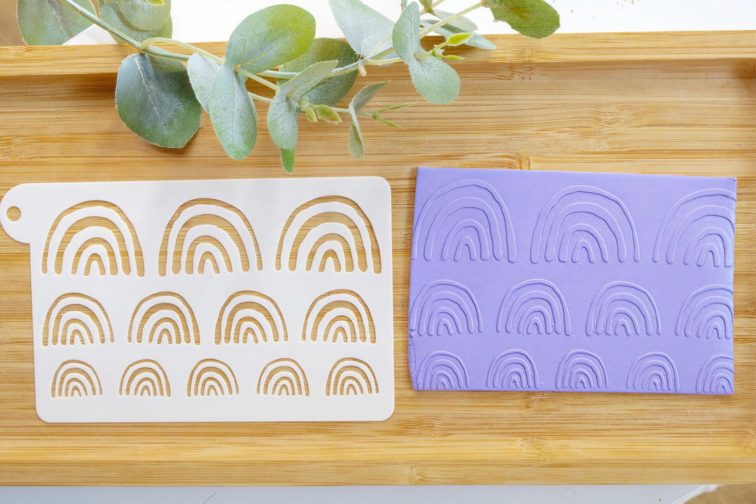 Rainbow Stencil For Polymer Clay, Rainbow Texture Stencil, Seamless Clay texture, Polymer clay stencil, Clay pattern stencil