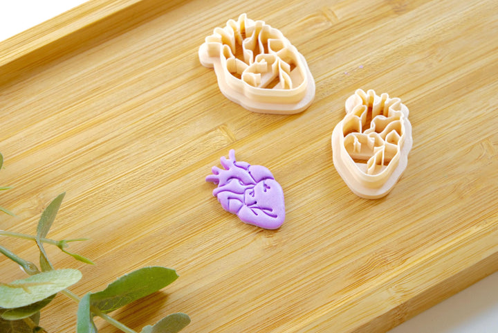 Halloween Heart Polymer clay cutter, Heart clay cutter, Halloween cutter, Heart Organ Cutter, Disney earrings, Polymer clay cutter set