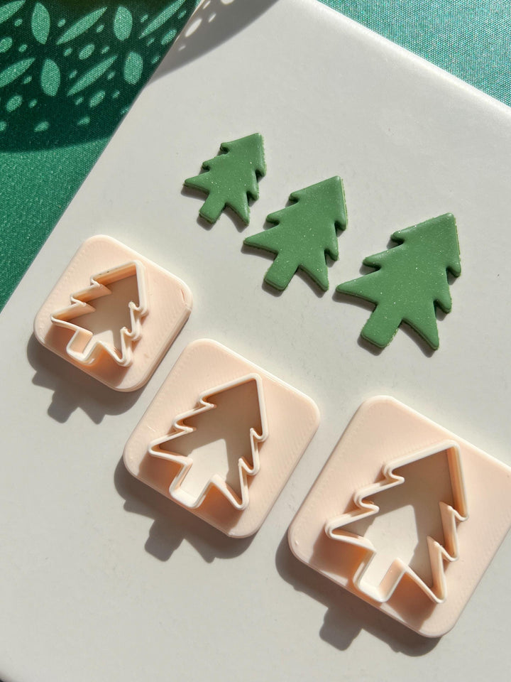 Christmas Tree clay cutter, Christmas clay earrings cutter, Christmas earrings, Scallop Christmas tree clay cutter