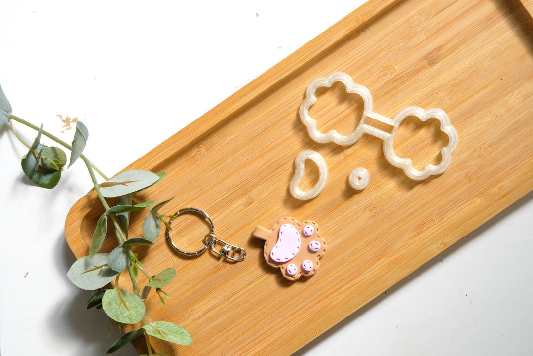 Cat's Paw Leather Key chain Clay Cutter, Stitch Key chain, Cat Paw Clay Cutter, Cat clay earrings , Hair clip cutter, Animal Clay cutter