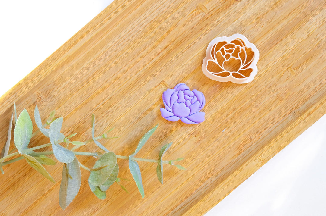 Peony polymer clay cutter, Flower Embossed cutter, Flower earrings, Scallop clay cutter, Face Earring cutter, Summer earring cutters