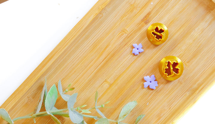 Mini Flower Polymer Clay Cutter, Flower Stud Clay Cutter, Earring making tool,Flower Clay earrings, Organic Flower Stud Clay Cutter