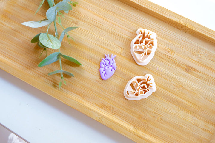 Halloween Heart Polymer clay cutter, Heart clay cutter, Halloween cutter, Heart Organ Cutter, Disney earrings, Polymer clay cutter set