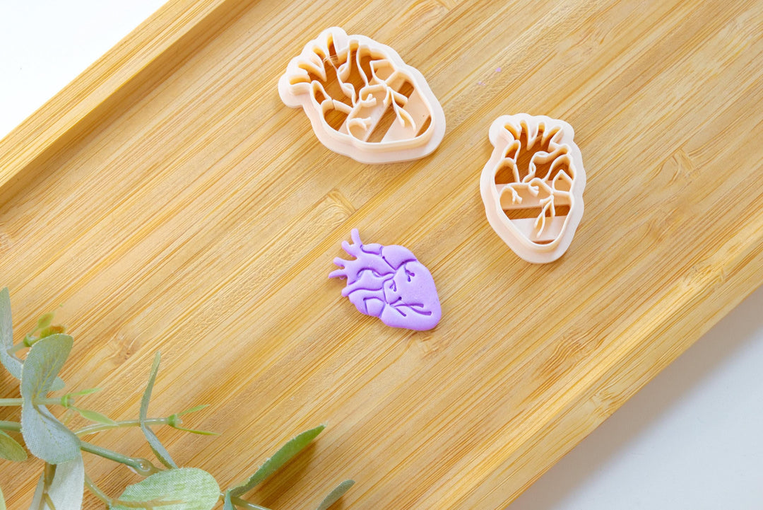 Halloween Heart Polymer clay cutter, Heart clay cutter, Halloween cutter, Heart Organ Cutter, Disney earrings, Polymer clay cutter set