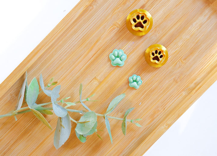 Mini Dog Paw Polymer Clay Cutter, Animal Paw Stud Clay Cutter, Earring making tool, Dog Paw earrings, Cat Paw earrings