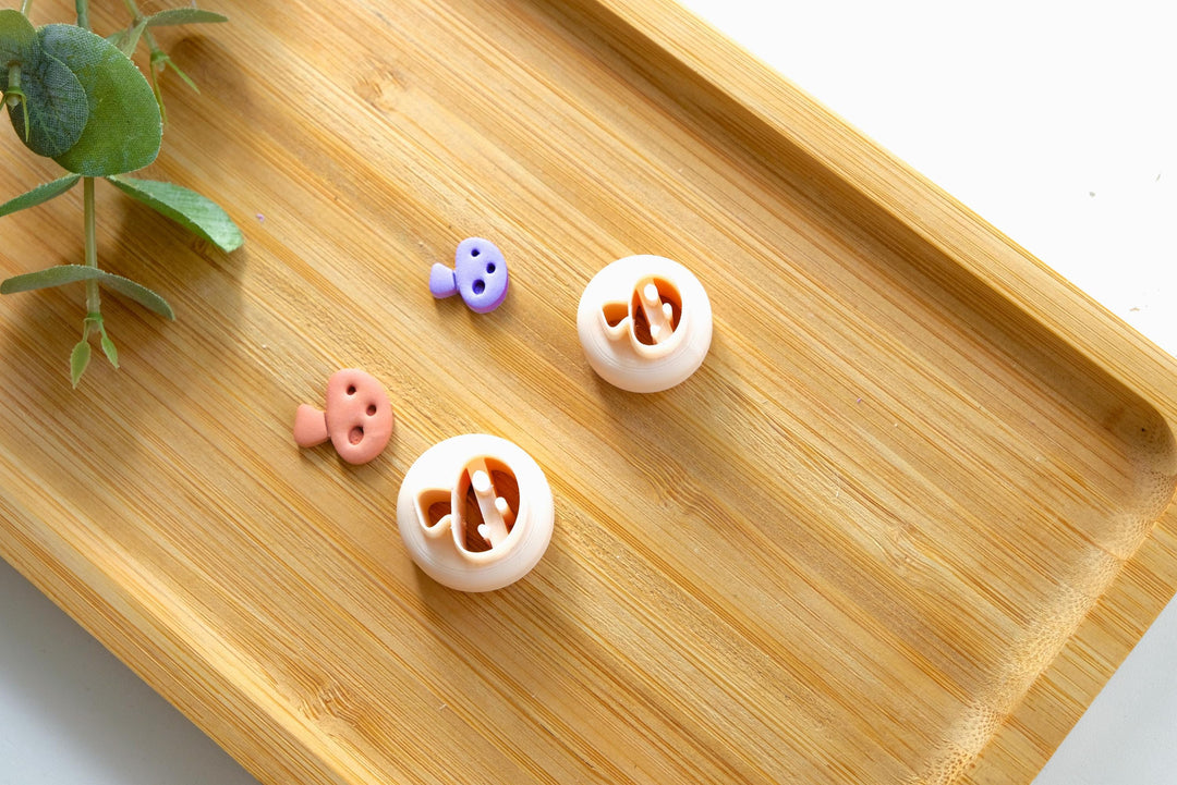 Mini Mushroom Polymer Clay Cutter, Mushroom Stud Clay Cutter, Earring making tool, Mushroom Clay earrings, Organic Flower Stud Clay Cutter