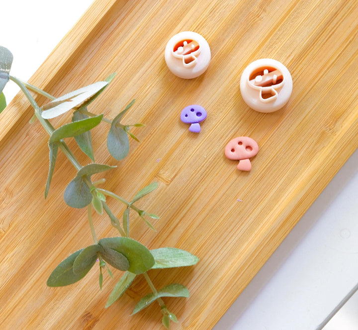 Mini Mushroom Polymer Clay Cutter, Mushroom Stud Clay Cutter, Earring making tool, Mushroom Clay earrings, Organic Flower Stud Clay Cutter