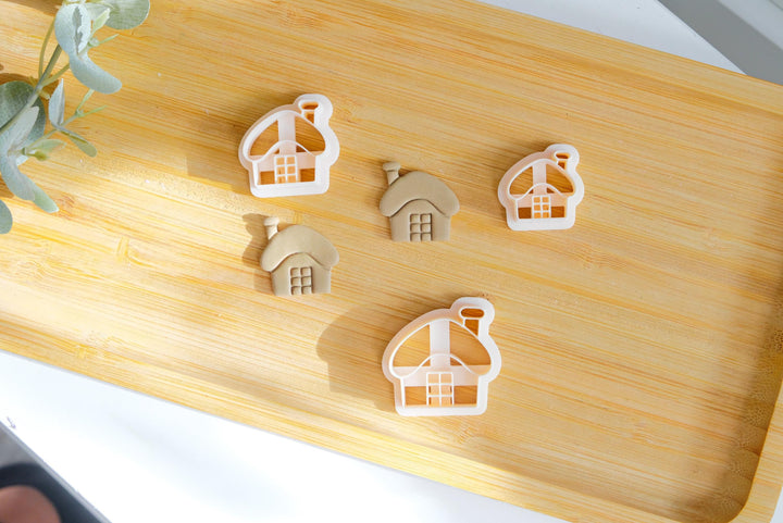 Christmas House Clay Cutter, Christmas clay earrings cutter, Christmas earrings, Polymer Clay House Cutter, Holiday Polymer Clay Cutter