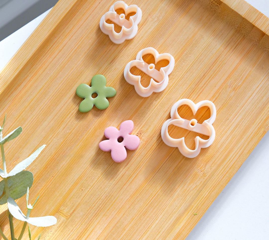 Oranic Flower Polymer Clay Cutter, Floral Shaped Polymer Clay Cutter, Tool for Clay Jewelry, DIY Flower Earrings Polymer Clay Cutter