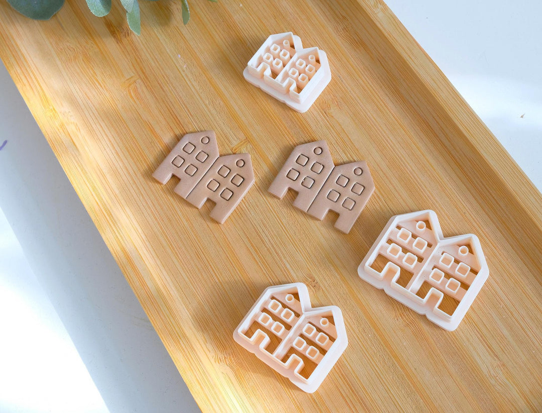 Christmas House Polymer Clay Cutter _ Holiday House Clay Mold _ Festive Craft Cutter for Jewelry, Ornaments, & DIY Projects