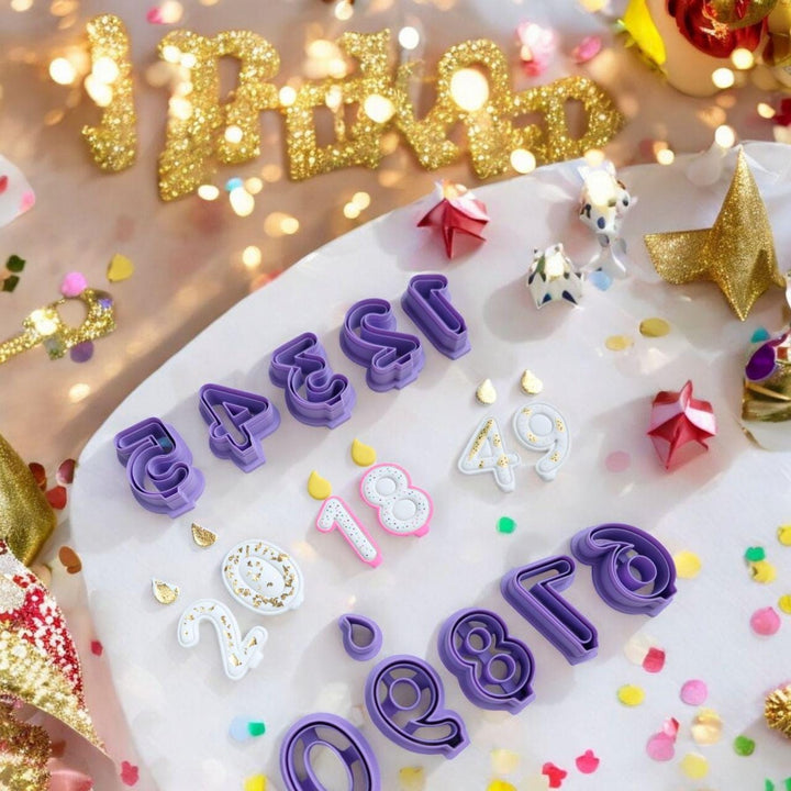 Birthday Candle Polymer Clay Cutter Set, Candle with Flame Clay cutter, Number Clay cutter, Birthday Earrings