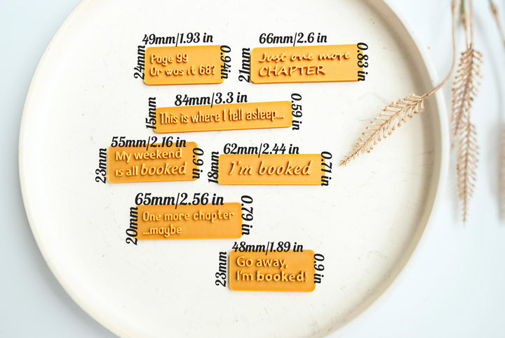 Bookmark Clay Cutter Stamps: Book Lover DIY Clay Making Tools