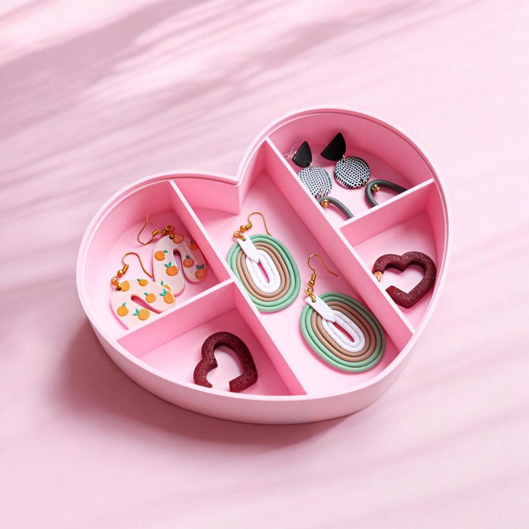 Heart Jewelry Organizer: 3D Printed Earring Storage Tray