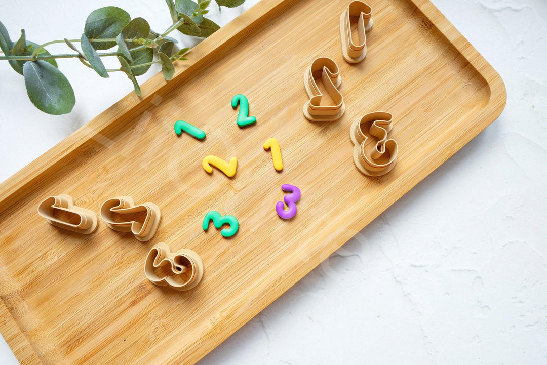 Number Polymer Clay Cutters: Embossed Ruler, Scallop, Letter Earring