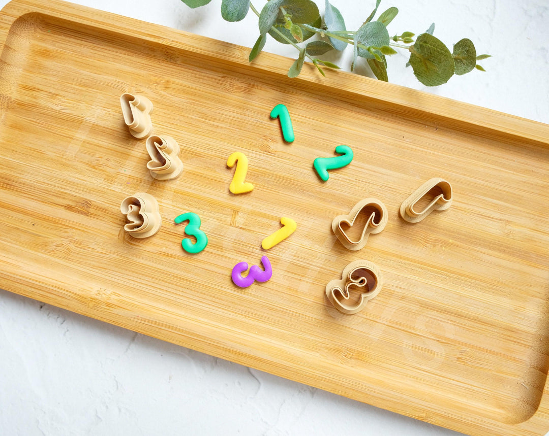 Number Polymer Clay Cutters: Embossed Ruler, Scallop, Letter Earring
