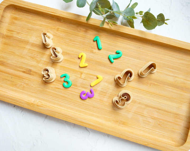 Number Polymer Clay Cutters: Embossed Ruler, Scallop, Letter Earring