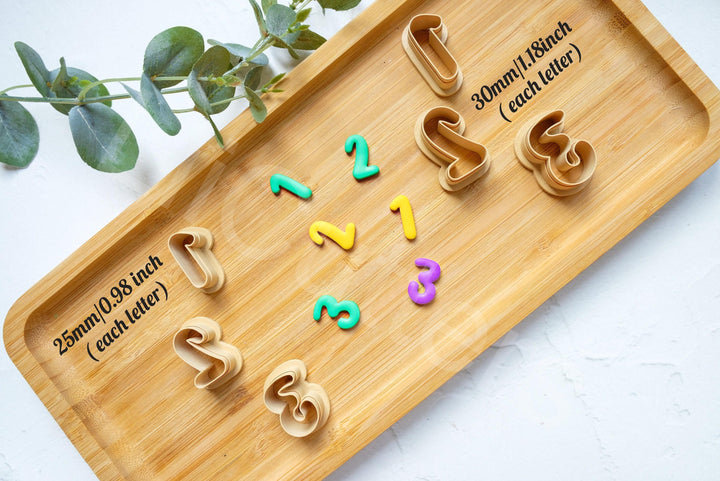 Number Polymer Clay Cutters: Embossed Ruler, Scallop, Letter Earring