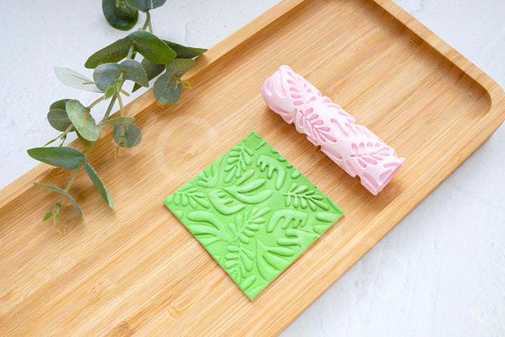 Botanical Clay Roller: Abstract Flower Pattern, Earring Making Tool