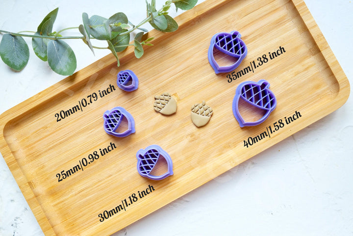 Acorn Polymer Clay Cutters: Fall Nature Earring Cutters (4 Sizes)