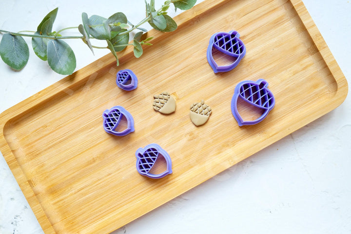 Acorn Polymer Clay Cutters: Fall Nature Earring Cutters (4 Sizes)