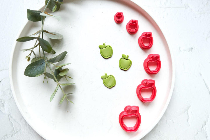 Apple Clay Cutter Set: Fruit Earring, Food Safe PLA