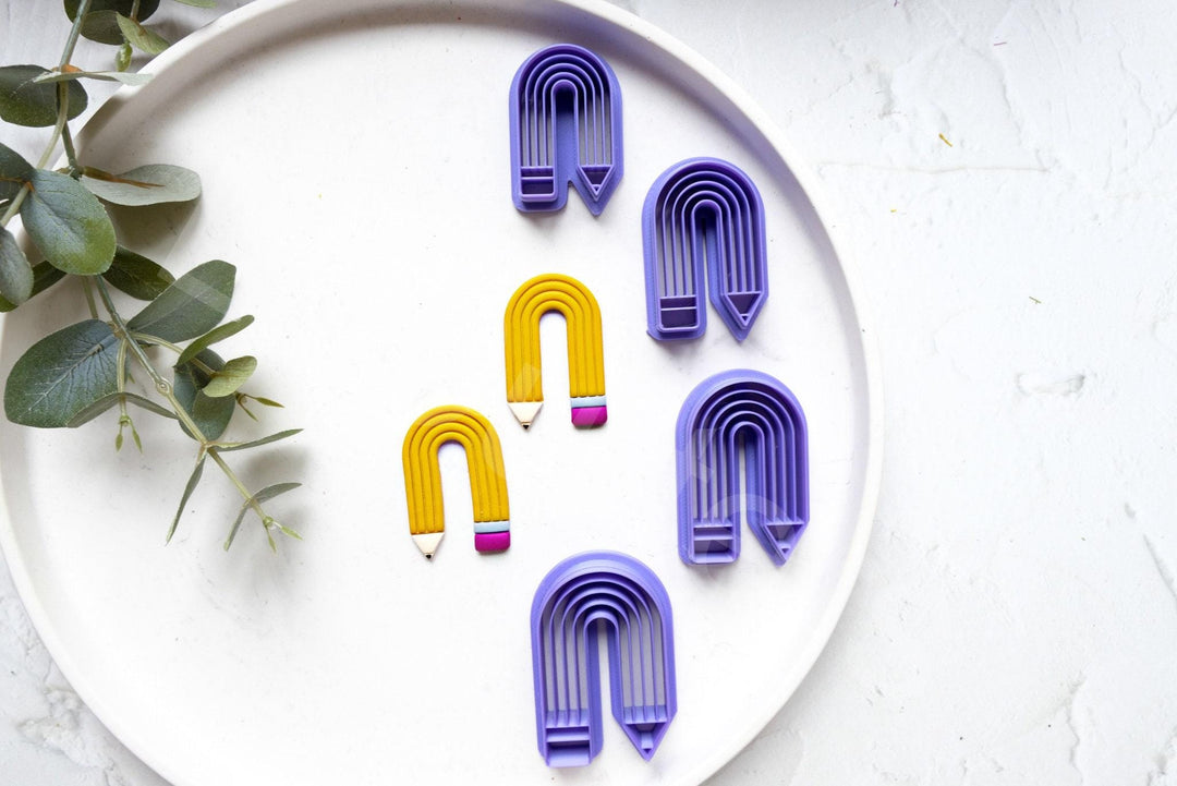 Arch Pencil Polymer Clay Cutter: Back to School Earring, Biscuit Cutter