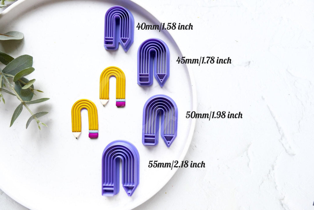 Arch Pencil Polymer Clay Cutter: Back to School Earring, Biscuit Cutter