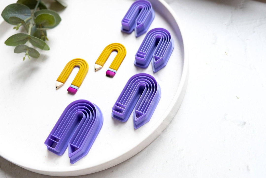 Arch Pencil Polymer Clay Cutter: Back to School Earring, Biscuit Cutter
