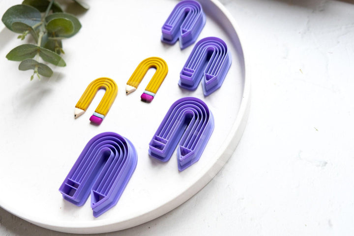 Arch Pencil Polymer Clay Cutter: Back to School Earring, Biscuit Cutter